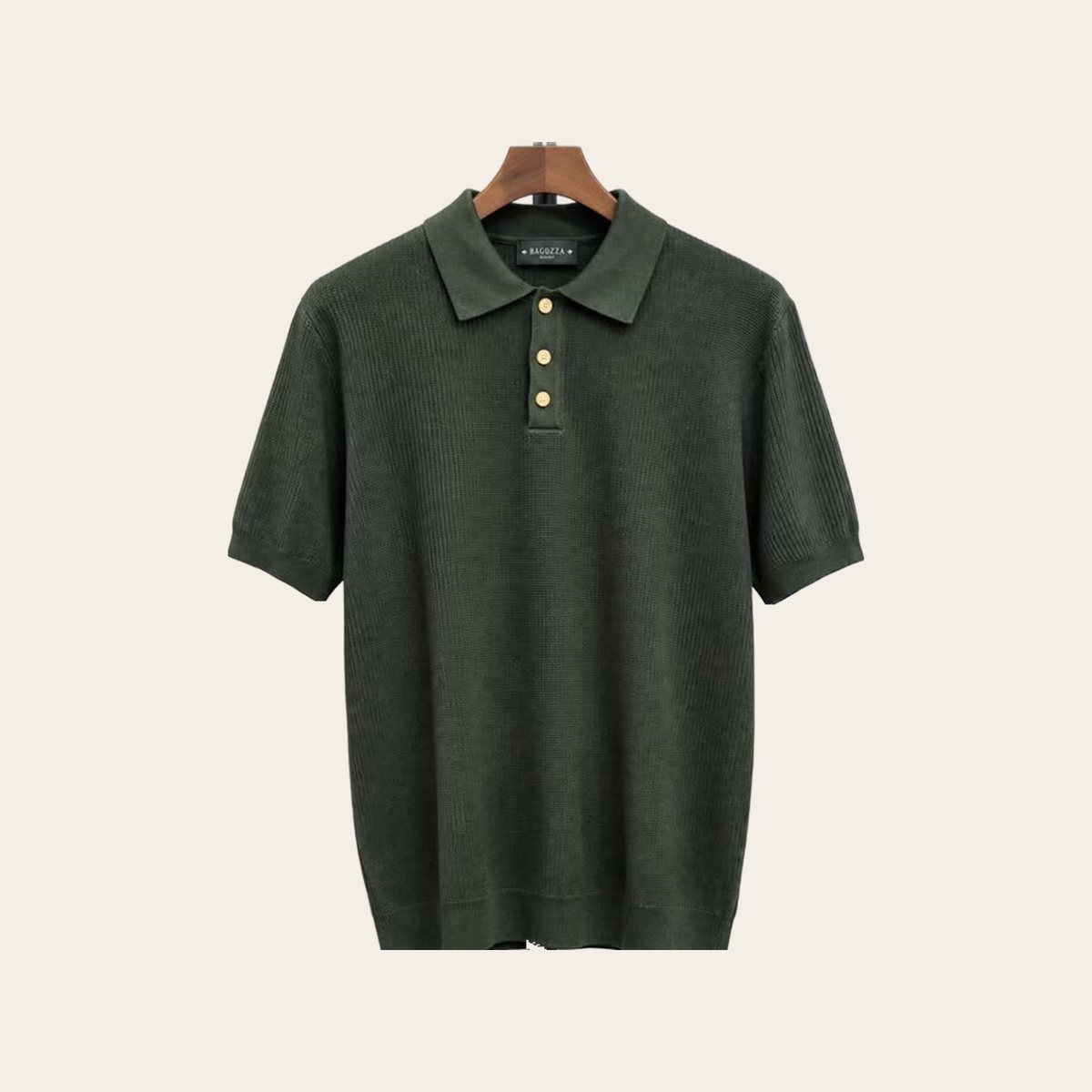 Knitted polo, forest green